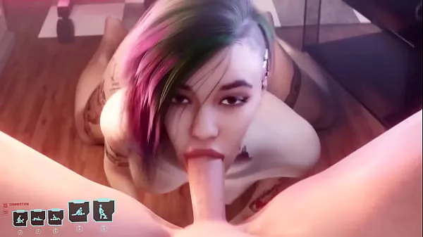 Big Cyberpunk 2077 Sex - Judy Alvarez does deepthroat Blowjob. GamePlay XMod's Sucks Video best Videos