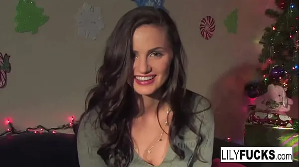 Big Lily tells us her horny Christmas wishes before satisfying herself in both holes best Videos